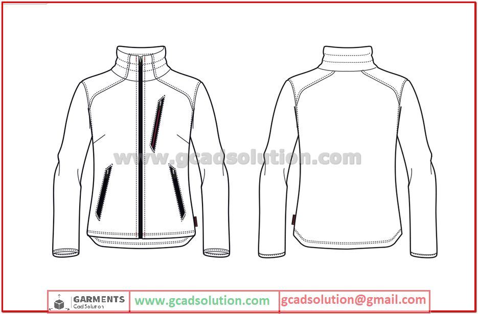 Women's Front Yoke Cut Sew Fleece Jacket Sewing Pattern - WOJ020 ...